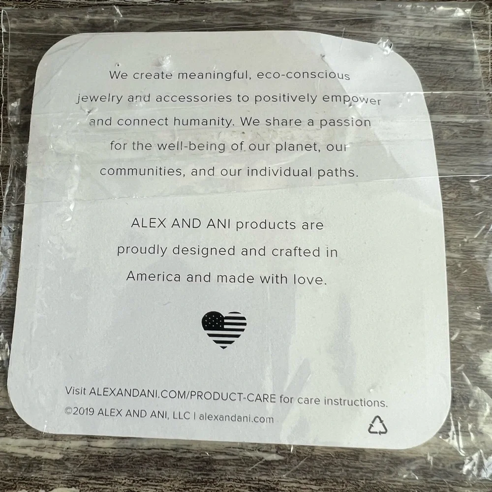 Alex and Ani Because I Love You Silvertone ‎ Charm Bangle Bracelet 2016 USA New